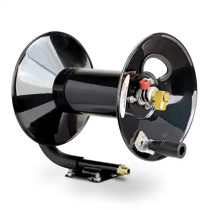 Front. Reelworks - ReelWorks Mountable Manual Hose Reel Crank - Fits up to 100' Ft of 3/8" Air.