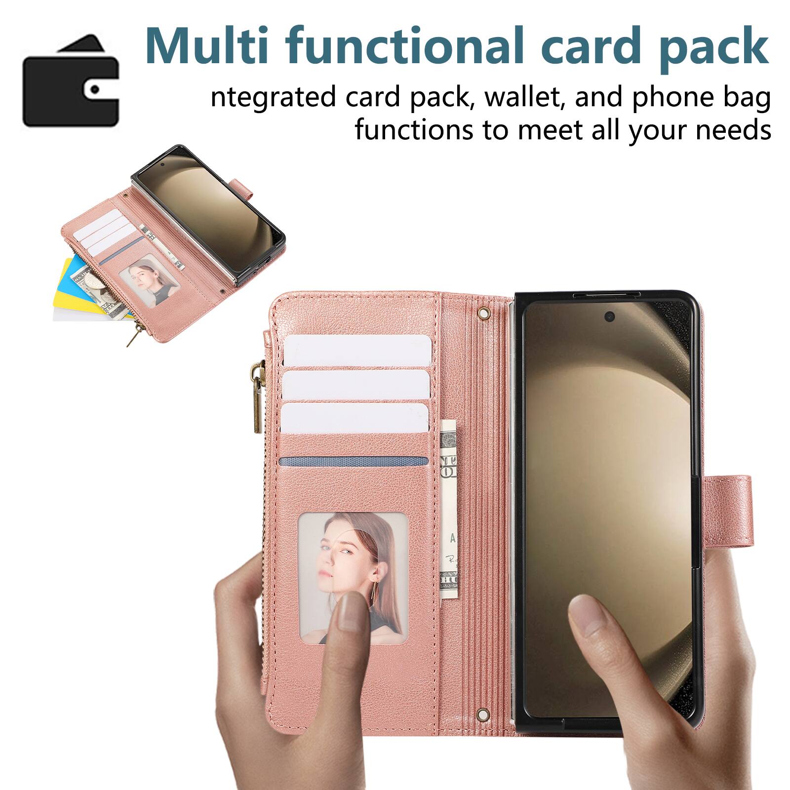 Multi functional card pack  
Integrated card pack, wallet, and phone bag functions to meet all your needs