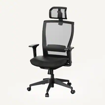 Front. FlexiSpot - FlexiSpot C4 Ergonomic Office Chair with Foam Seat Cushion, Adjustable Height, Lumbar Support & Swivel Desk Chair - Black.