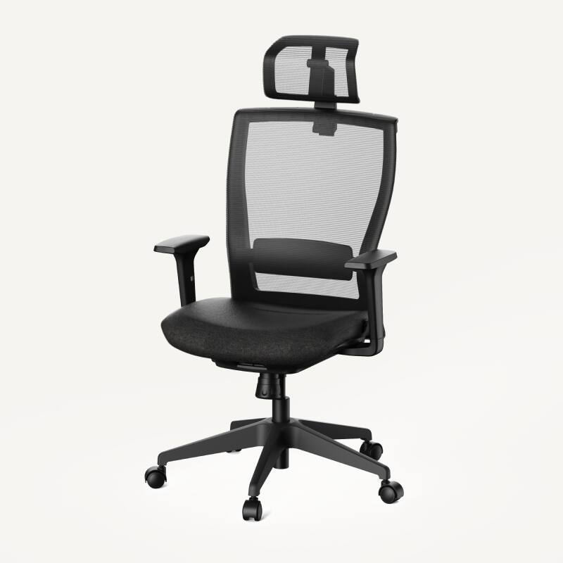 Front. FlexiSpot - FlexiSpot C4 Ergonomic Office Chair with Foam Seat Cushion, Adjustable Height, Lumbar Support & Swivel Desk Chair - Black.