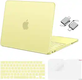 mosiso - For MacBook Neo Case 13 inch 2026 A3404 with A18 Pro Chip, Crack-Resistant Hard Shell&Keyboard Cover&Screen Film&Type C - Citrus