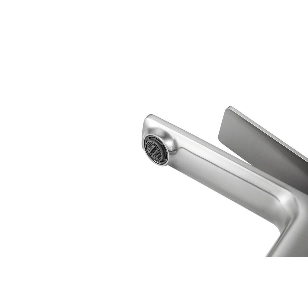 Alt View 5. Elegant Kitchen and Bath - Lena Single Hole Single Handle Bathroom Faucet in Brushed Nickel - Brushed Nickel.