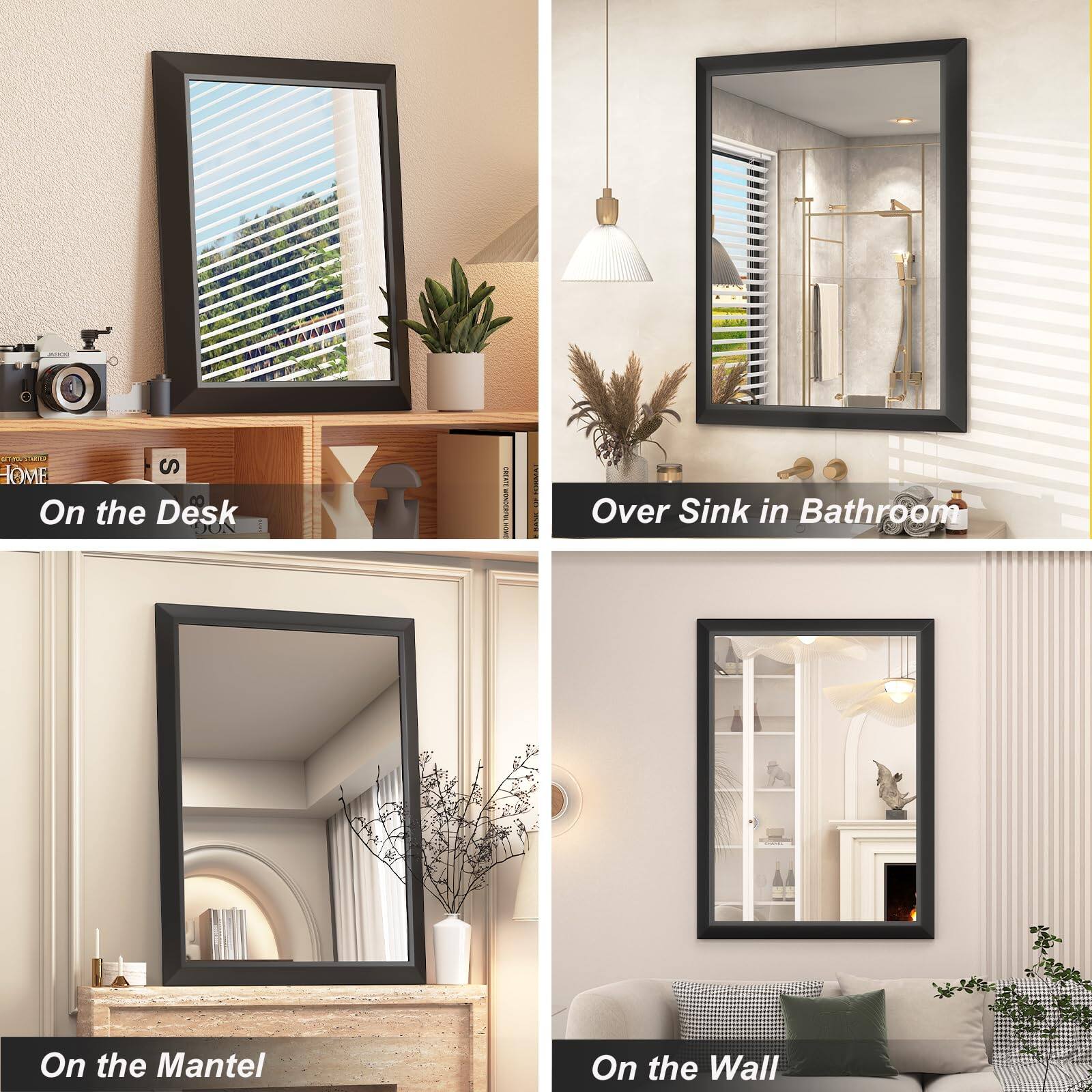 - On the Desk
- Over Sink in Bathroom
- On the Mantel
- On the Wall