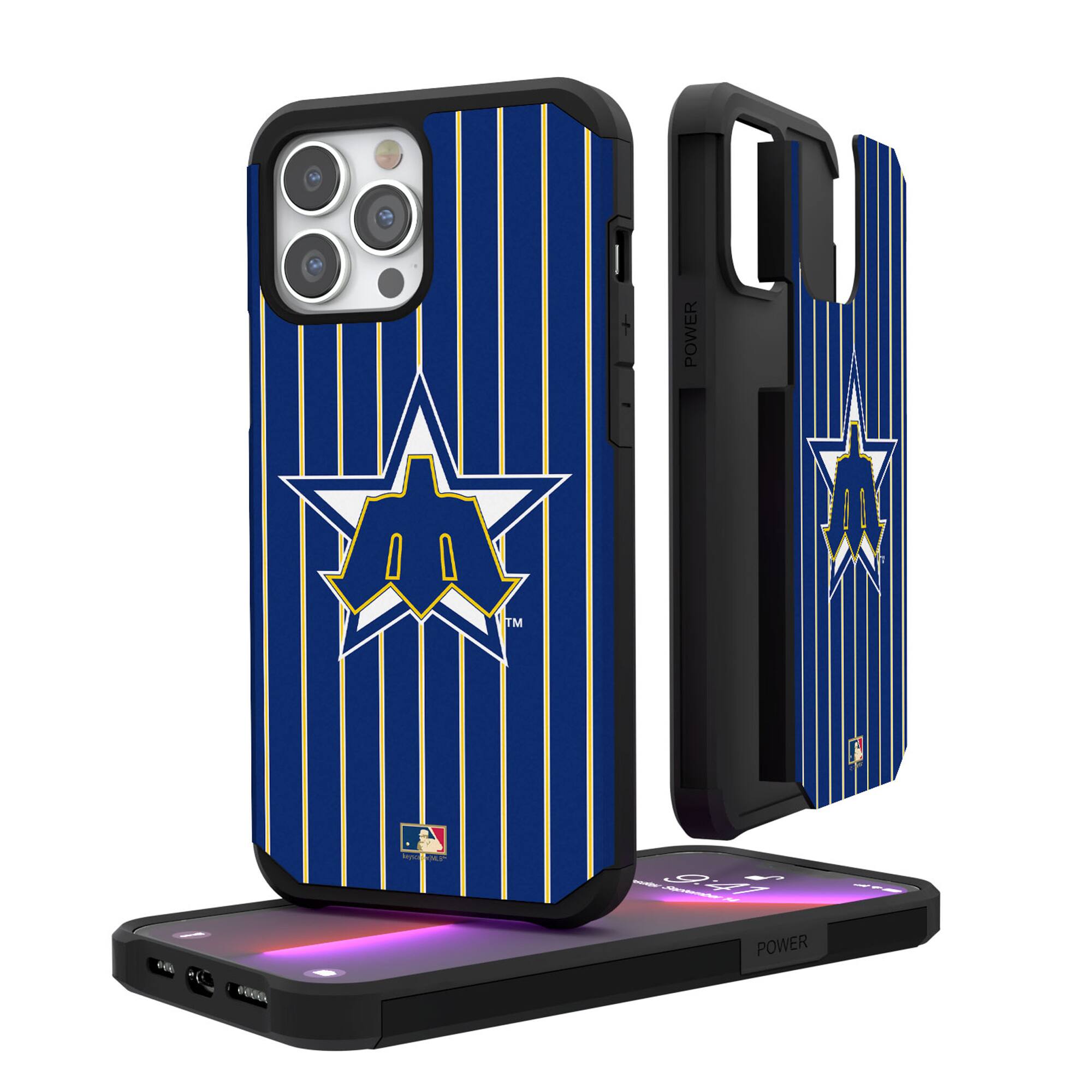 Keyscaper - MLB - Seattle Mariners Primary Logo iPhone Pinstripe Cooperstown Design Rugged Case - 15 - Multicolor price history on PriceWatchPro