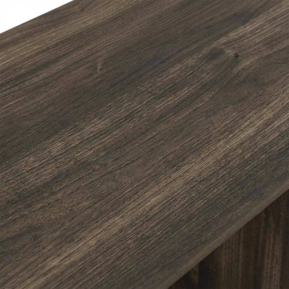 Alt View 1. BisonOffice - Wooden Compact Computer Desk, Columbia Walnut And Black Finish, Modern Design - Columbia Walnut/Black.