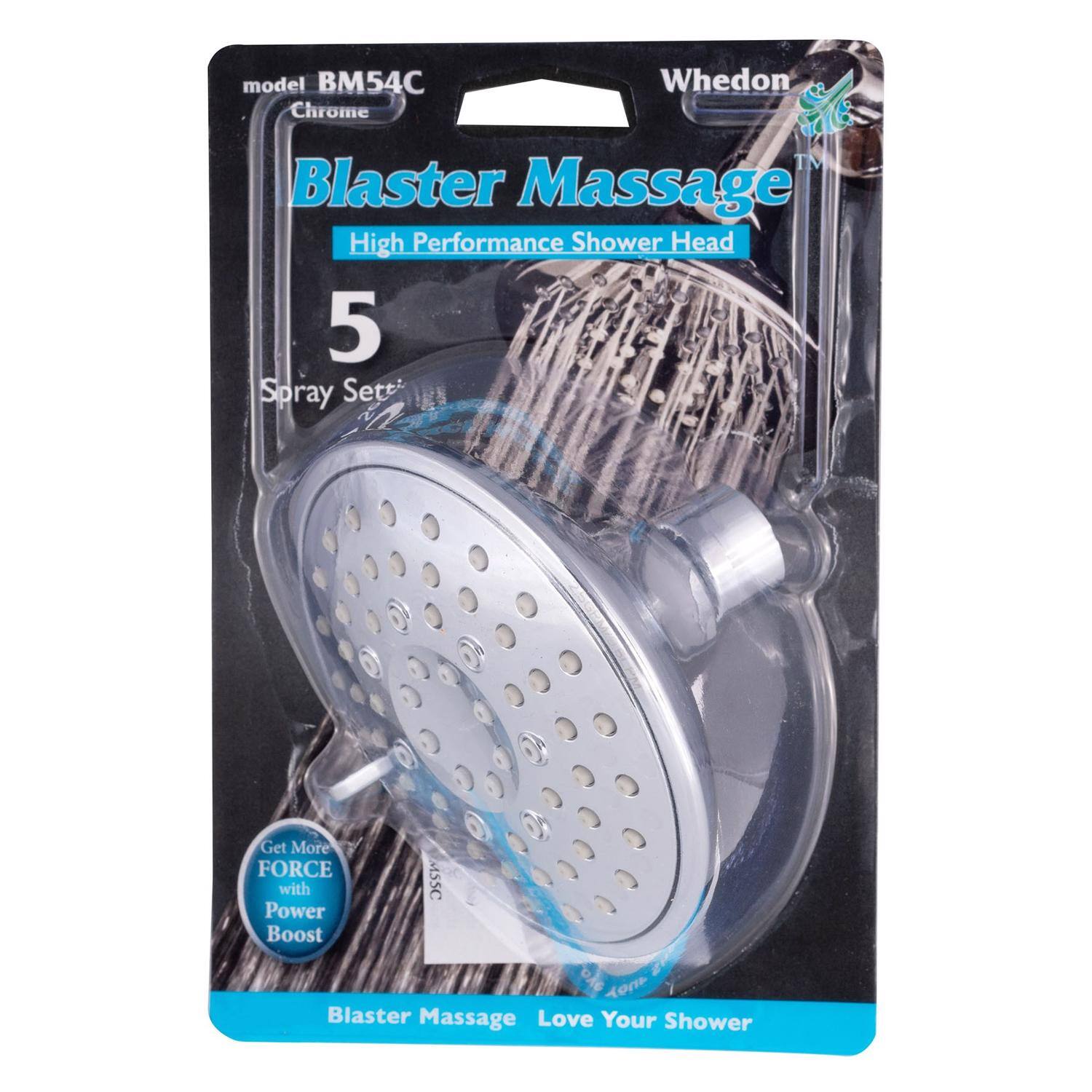 Whedon Products - Whedon Blaster Massage Polished Chrome Plastic 5 settings Showerhead 2.5 gpm - Silver price history on PriceWatchPro