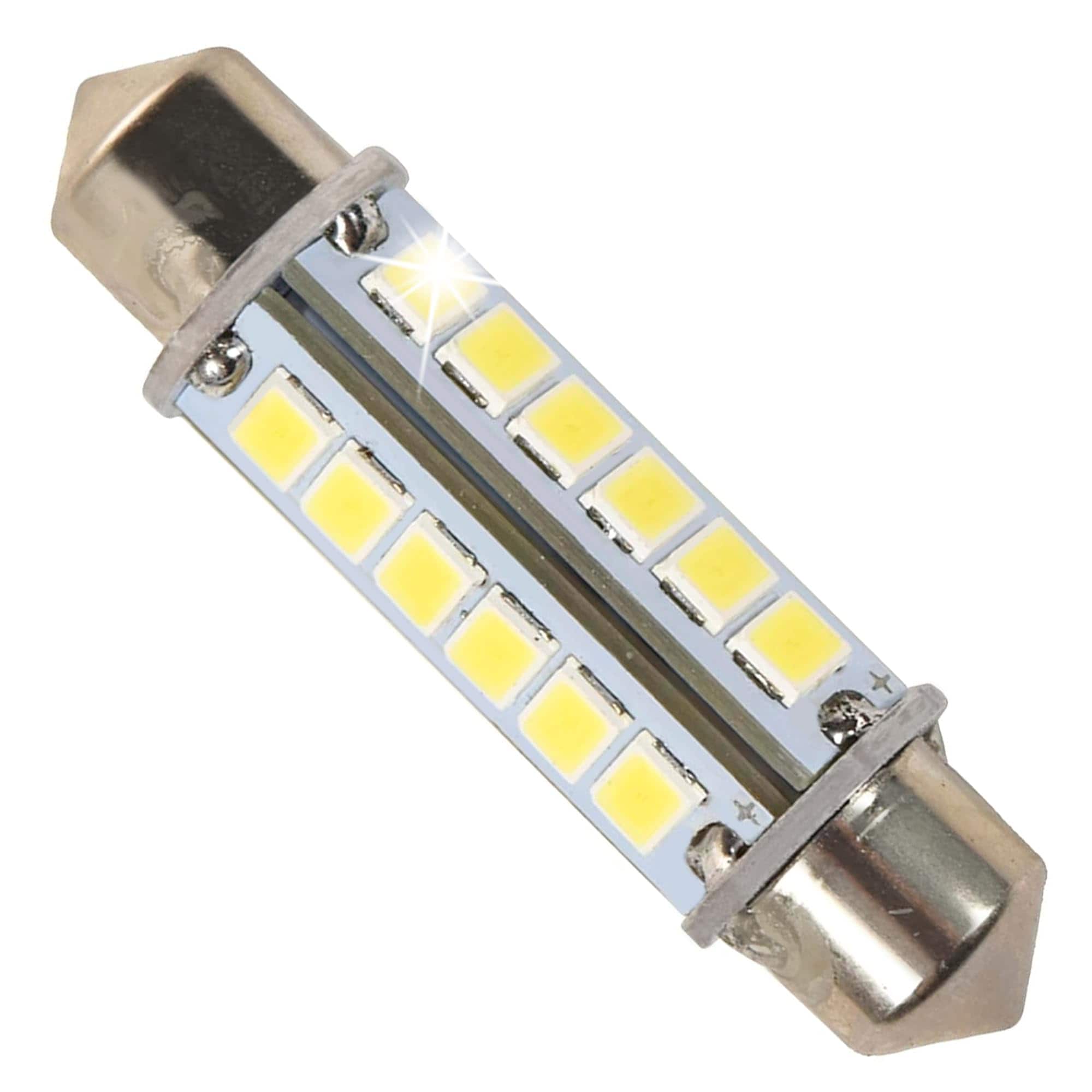 HQRP - 41mm Festoon LED Bulb 3W 24x2835 Cool White 240lm 12V DC for Aqua Signal 90200-7 Series 25 Navigation Lights