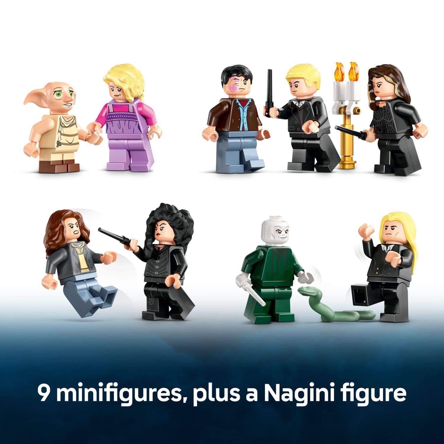 9 minifigures, plus a Nagini figure.