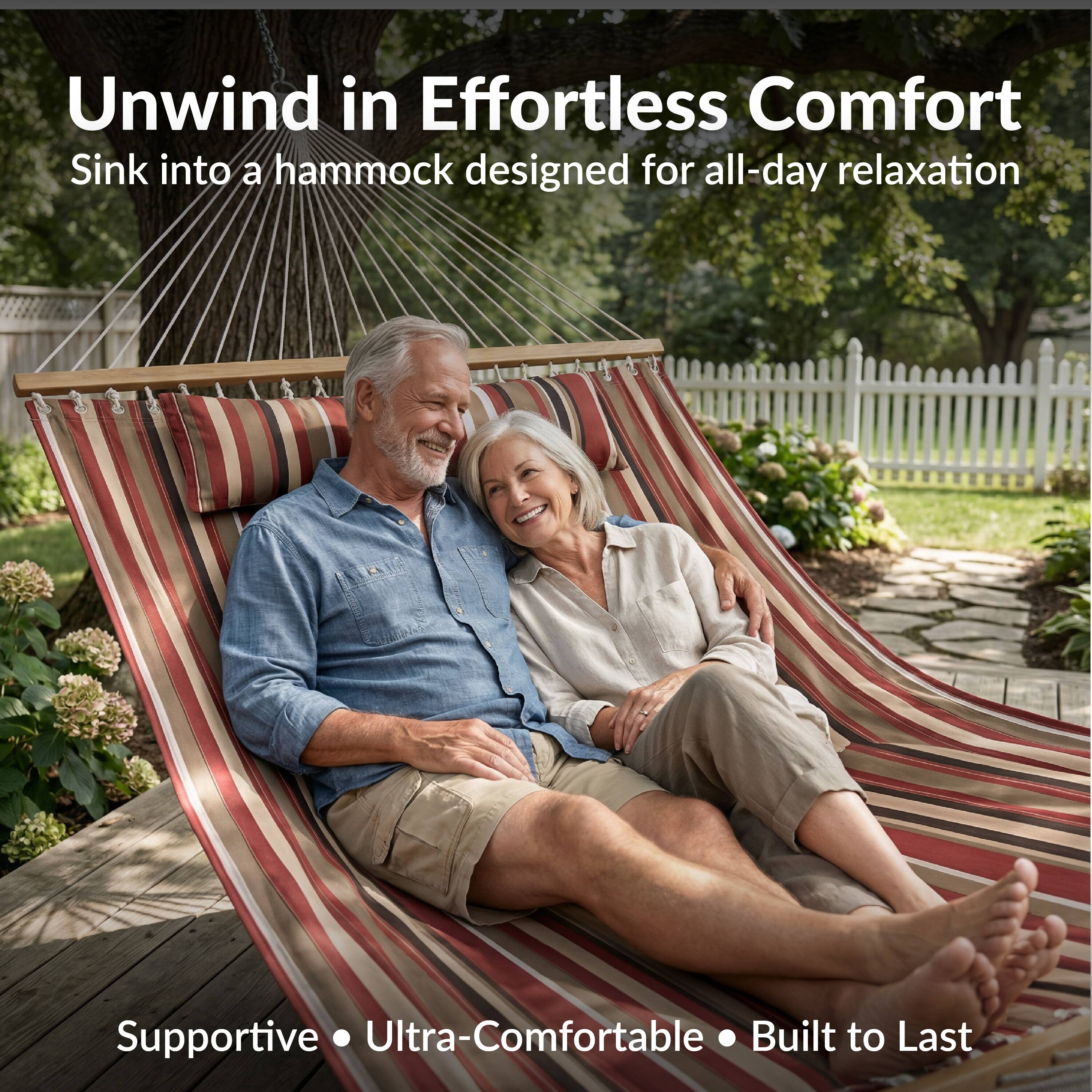 Unwind in Effortless Comfort  
Sink into a hammock designed for all-day relaxation  

Supportive • Ultra-Comfortable • Built to Last