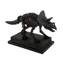 Zeckos - Antique Finish Mounted Triceratops Skeleton Statue - Bronze