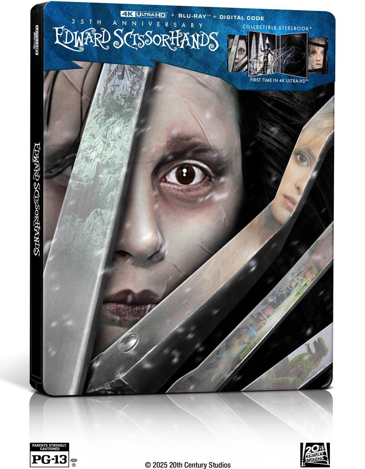 Alt View 1. Edward Scissorhands (35th Anniversary) (Steelbook)   - 4K Blu-Ray.