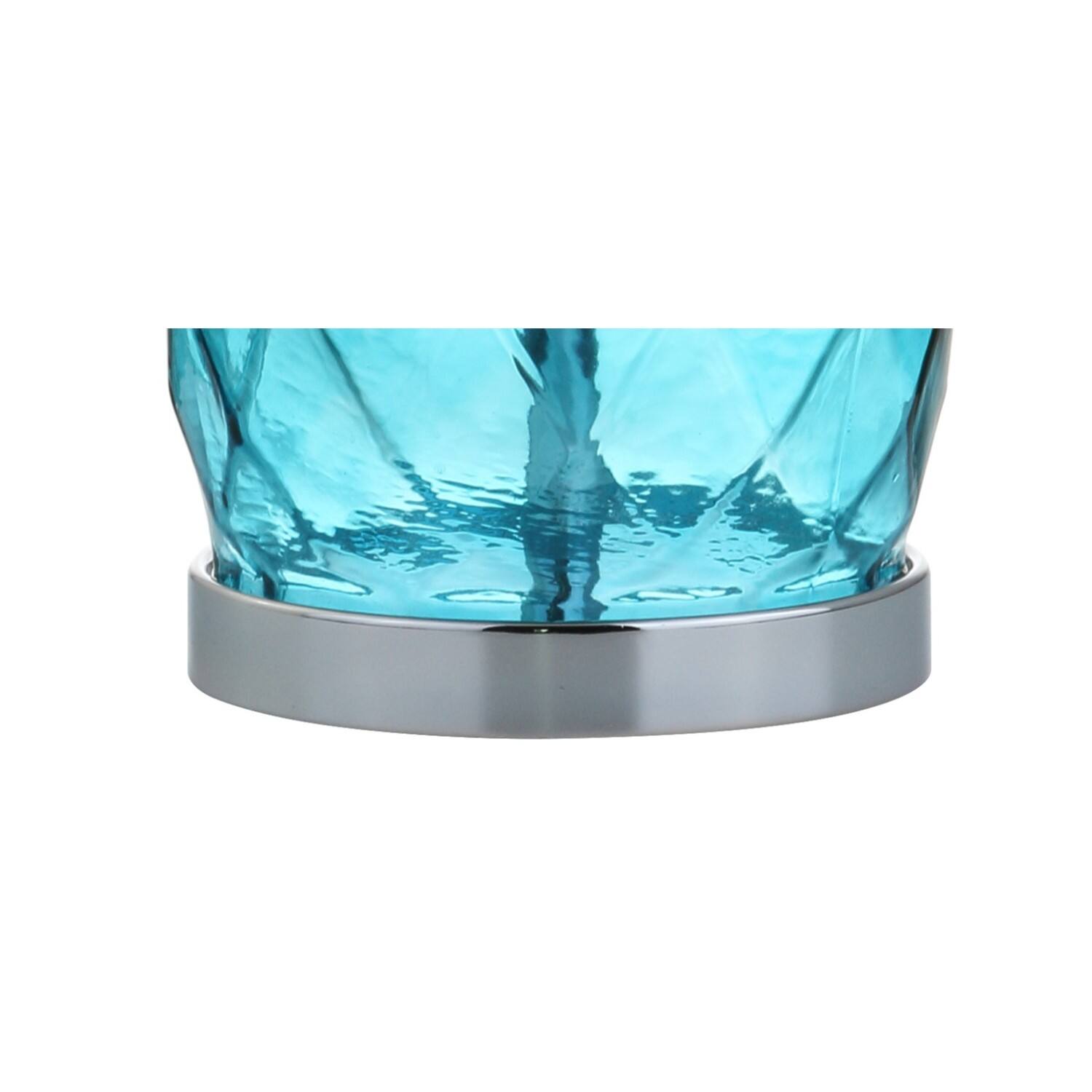 Alt View 4. Jonathan Y - Juliette 26.5" Glass/Metal LED Table Lamp, Moroccan Blue - Moroccan Blue.