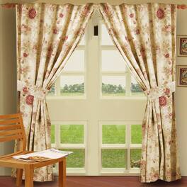 Greenland Home Fashions - Greenland Home Fashion Antique Rose Window Panel Pair - 42x84" - Multi