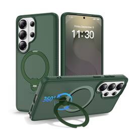 UUCOVER - For Samsung Galaxy S26 Ultra Magnetic Kickstand Case, Compatible with MagSafe Ring, Anti-fingerprint Shockproof Cover - Darkgreen