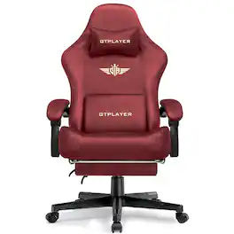 GTPlayer - Gaming Chair Fabric with Pocket Spring Cushion High Back Computer Chair - Red