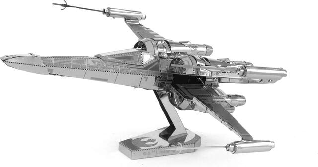Front. Metal Earth - Metal Earth Star Wars Force Awakens Poe Dameron's X-Wing Fighter 3D Metal Model Kit Fascinations - Silver.