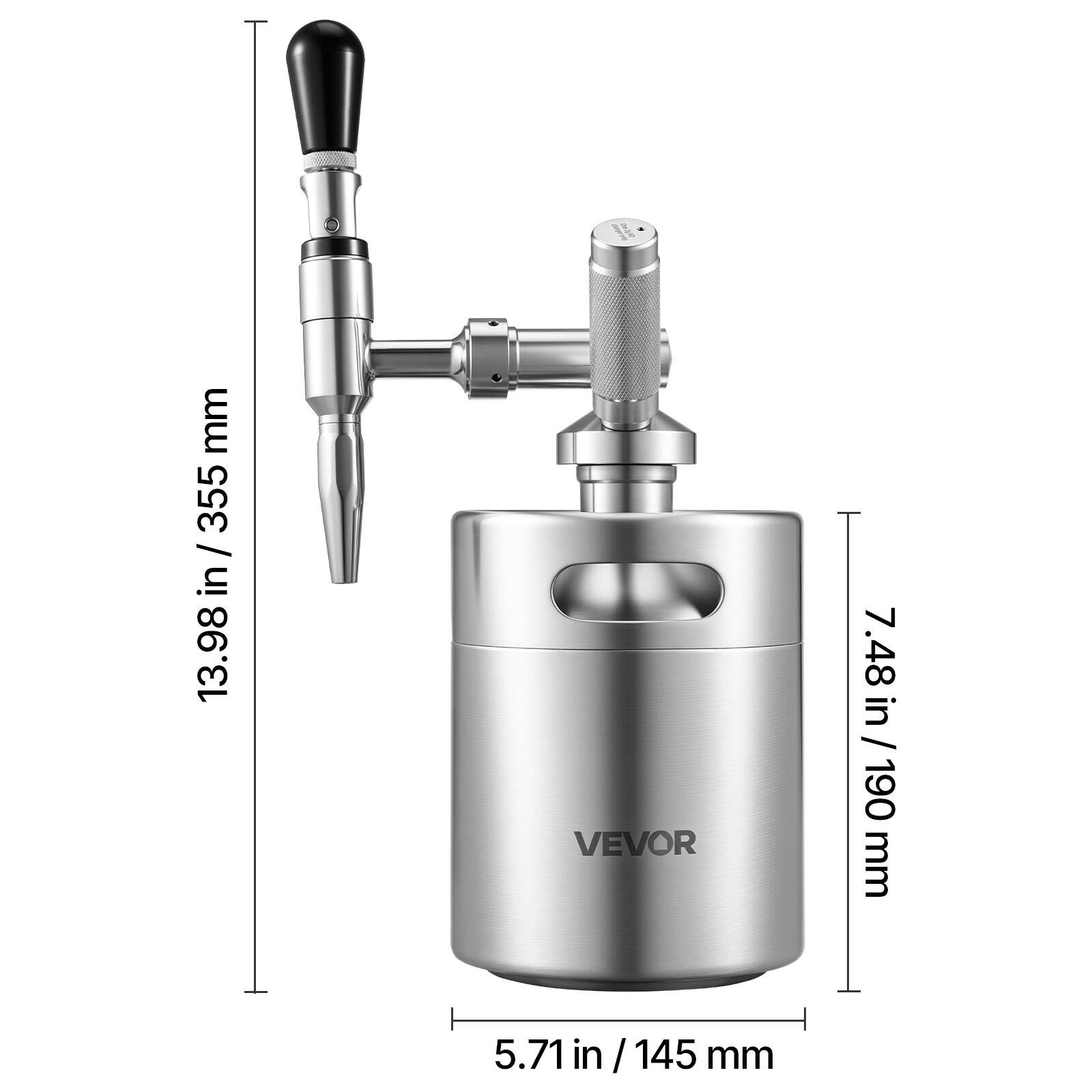 mm 355 / in / 3 in 13.98 VEVOR 7.48 in / 190 in / 190 mm 5.71 in / 145 mm