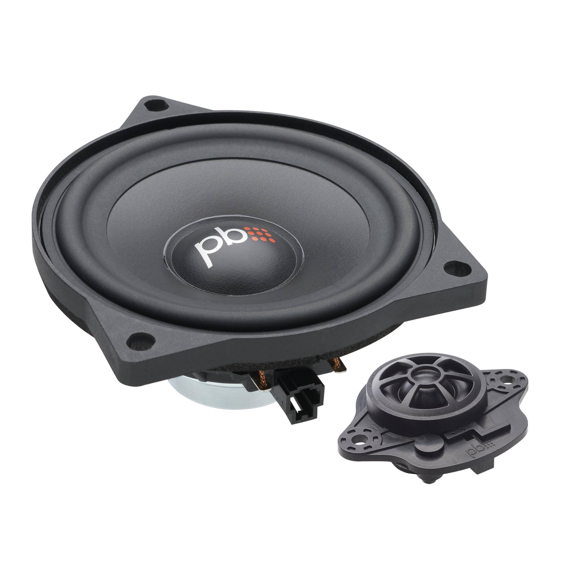 Front. Powerbass - PowerBass OE40CN-T3Y TESLA OEM Replacement 4" Component Center Channel - Black/Gray.
