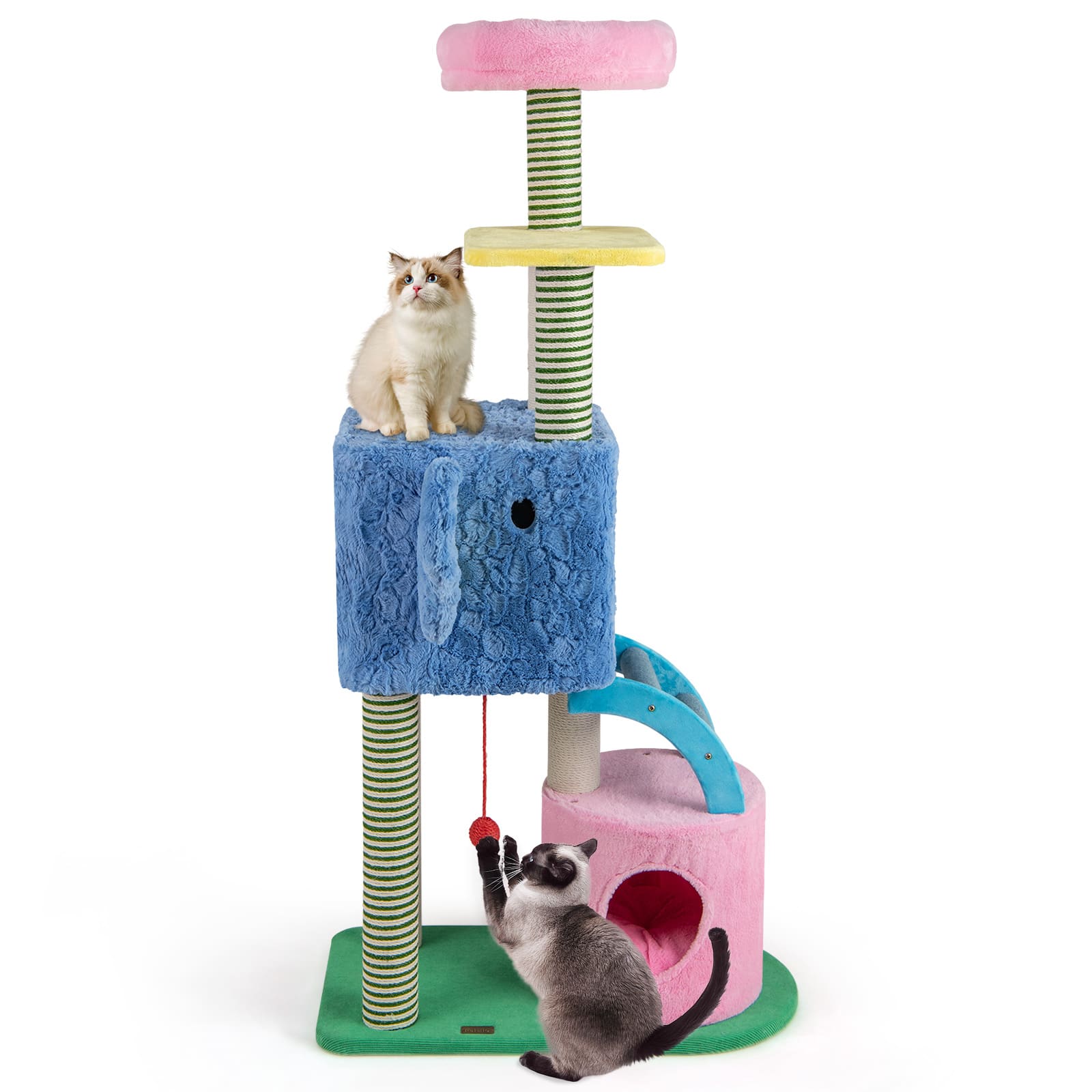 Gymax - Elephant Themed Cat Tree for Adult Cats Multi-level Kitty Tower w/ 2 Condos price history on PriceWatchPro