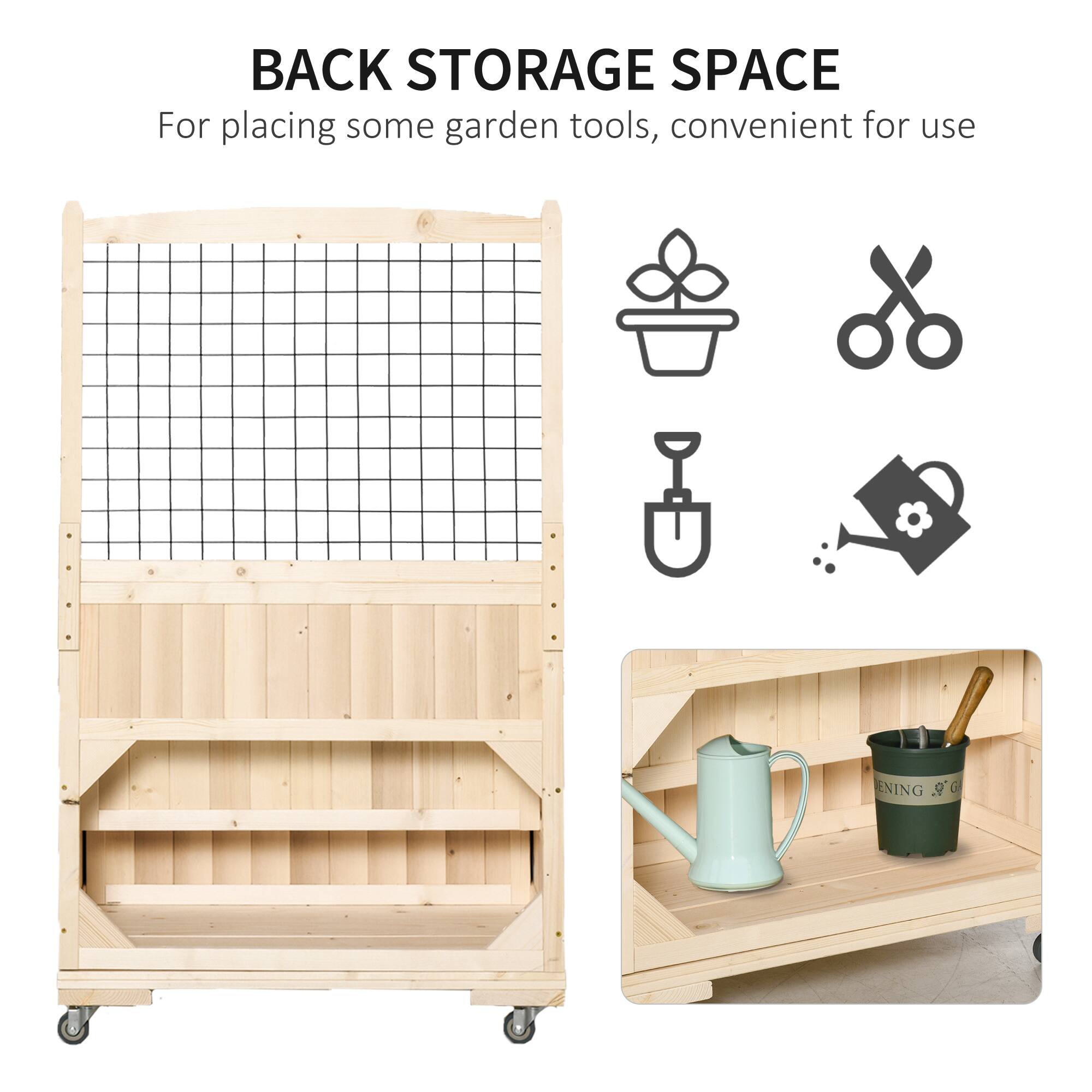 BACK STORAGE SPACE For placing some garden tools, convenient for use