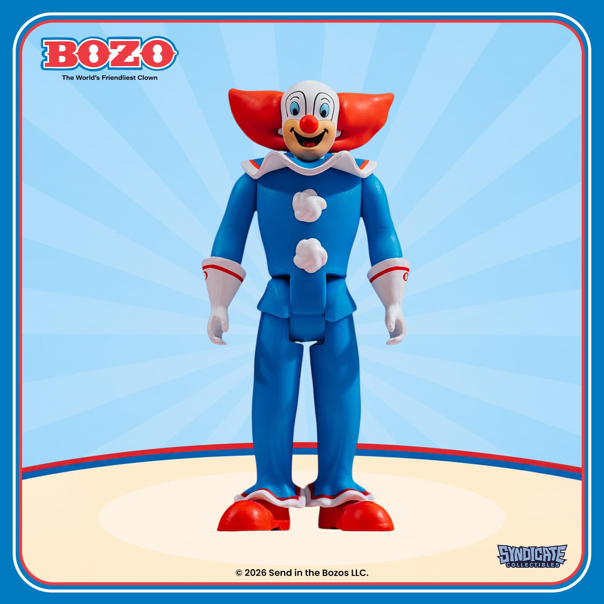BOZO  
The World's Friendliest Clown

2026 Send in the Bozos LLC.  
SYNDICATE COLLECTIBLES