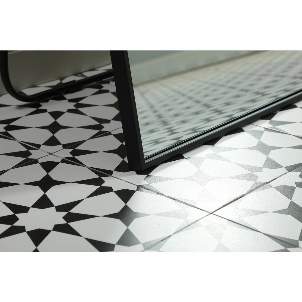 Alt View 3. Elegant Decor - Metal Frame Rectangle Full Length Mirror 30x60 Inch in Black - Black.