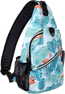 mosiso - Sling Backpack Multipurpose Crossbody Shoulder Bag Travel Hiking Daypack - Flamingo