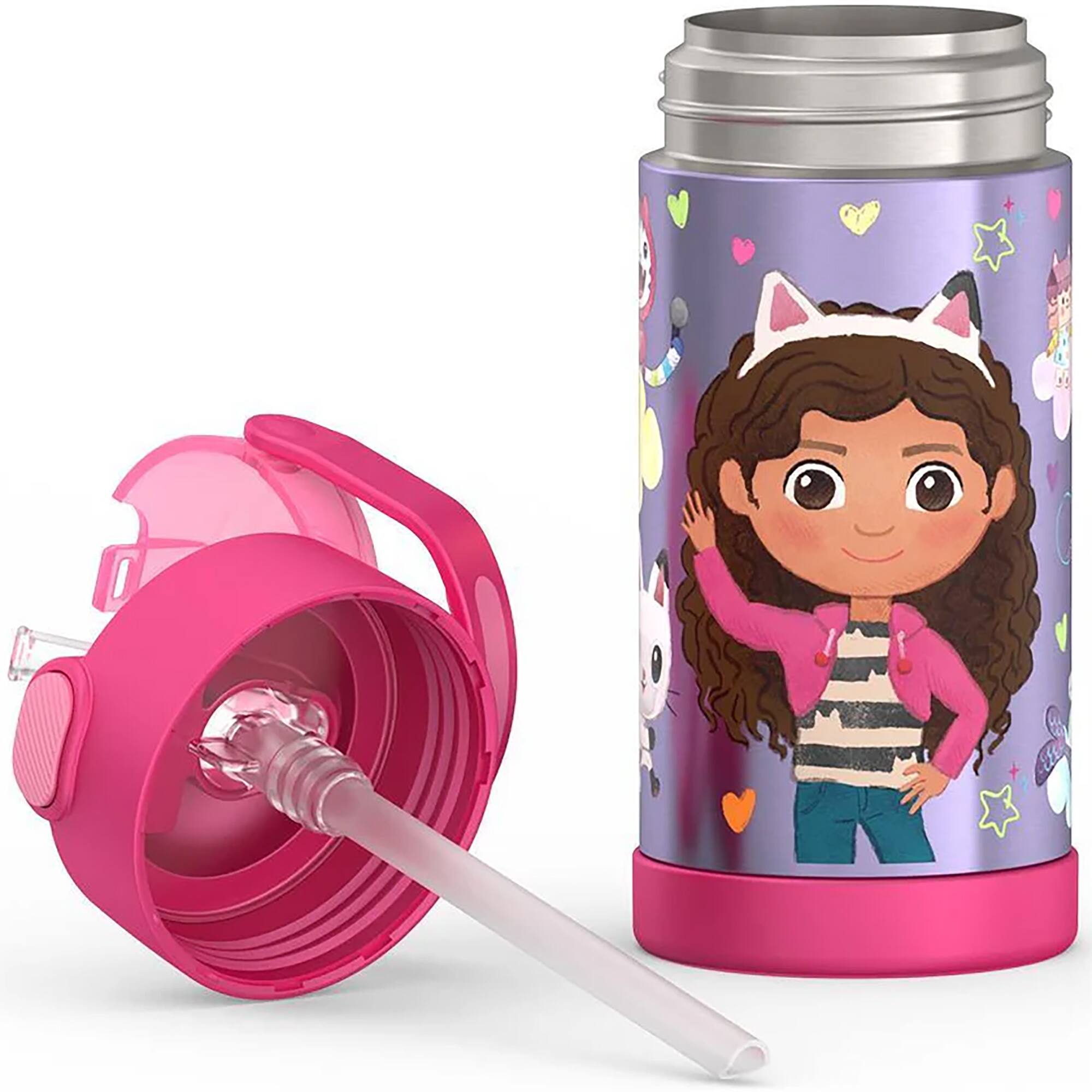 Alt View 3. Thermos - Thermos 12 oz. Kid's Funtainer Insulated Water Bottle - Gabby's Dollhouse - Gabby's Dollhouse.