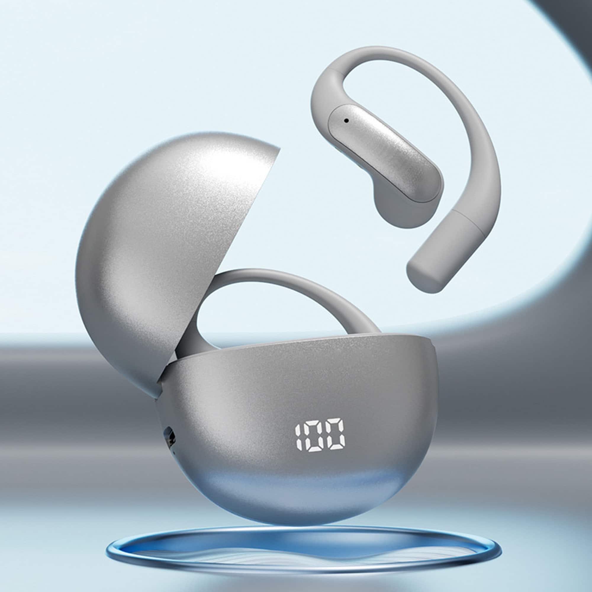 YONWAY - Ear-Hook Wireless Bluetooth Earphones, Ultra-Long Battery Life, Mini Noise-Canceling Headphones for Workouts, Running