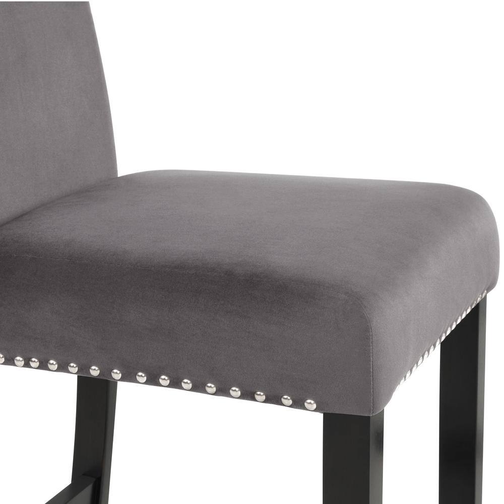 Alt View 2. New Classic Furniture - Furniture Celeste 39.5" Wood Counter Chair in Gray (Set of 2) - Gray.