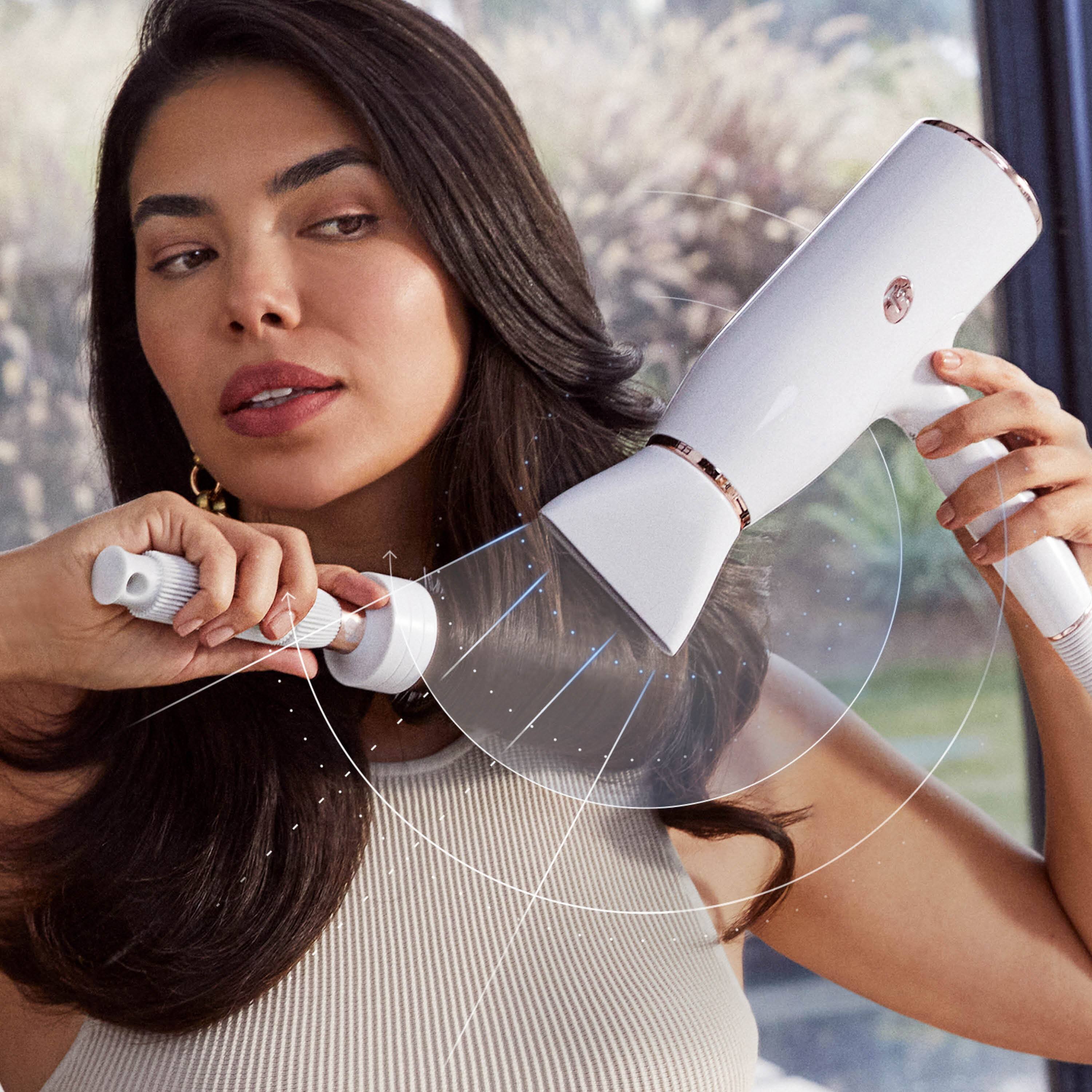 Left. T3 - T3 AireLuxe Professional Hair Dryer and Brush Set - White.