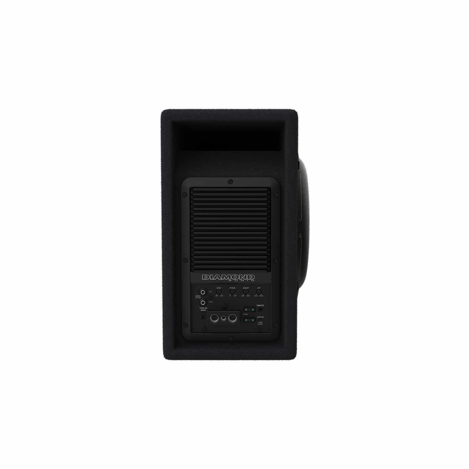 Alt View 2. Diamond Audio - Diamond Audio DESMB10DA - Dual 10" Active Slot Vented Subwoofer Enclosure (2Ω) - Black/Gray.