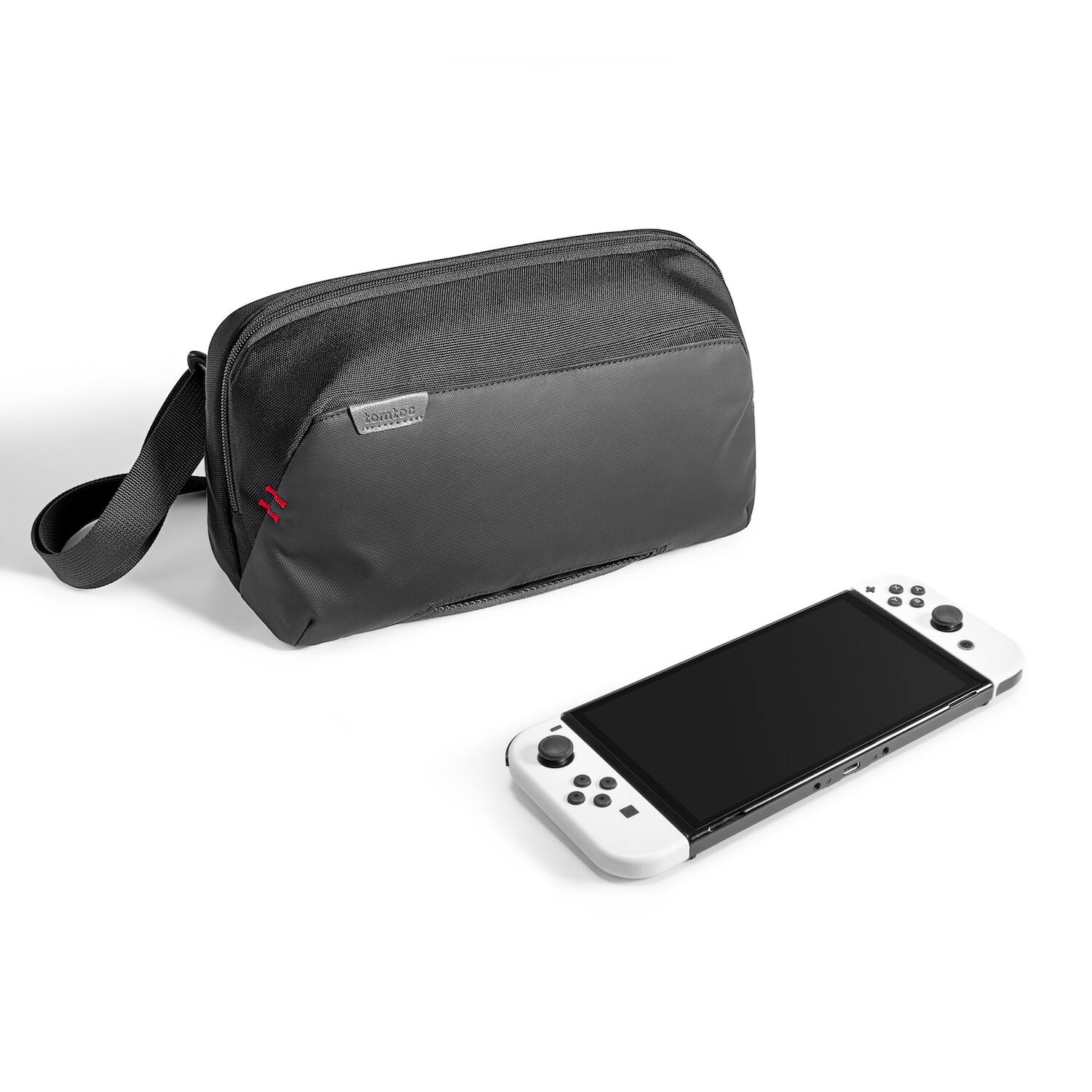Front. tomtoc - Arccos-G42 Travel Bag Carrying Case for Nintendo Switch/OLED Mode, Protective Carrying Pouch with 20 Game Slots - Black.