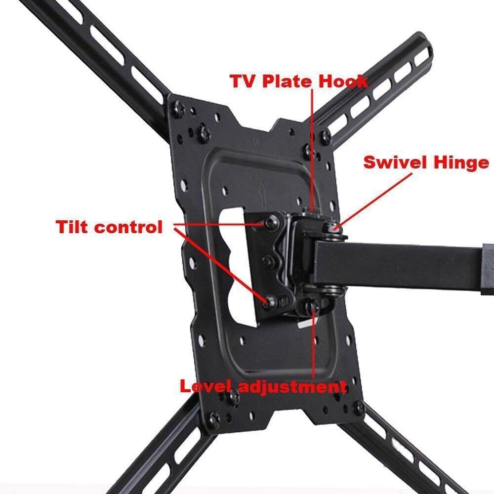 TV Plate Hook  
Swivel Hinge  
Tilt control  
Level adjustment