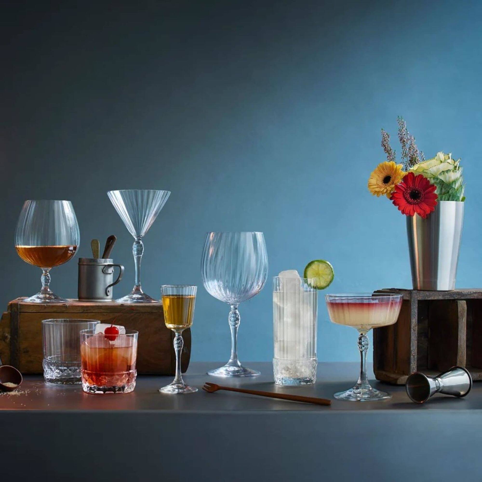 Alt View 1. Bormioli Rocco - Bormioli Rocco Gin Tonic Cocktail Glasses Set of 4, 25.25 oz, Art Deco Teardrop - Clear.