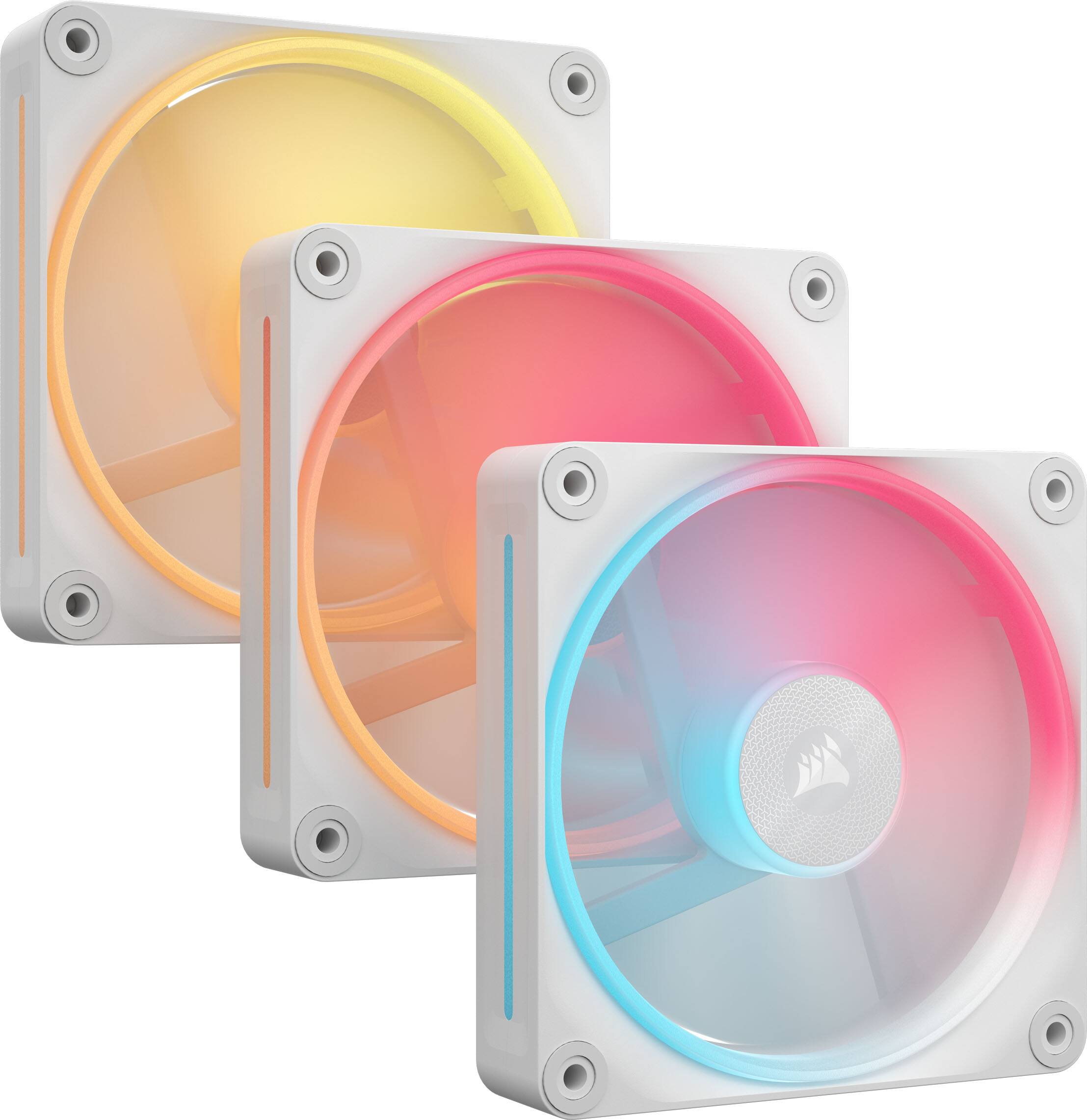 Alt View 20. CORSAIR - iCUE LINK LX120-R RGB 120mm PWM Reverse Blade Computer Case Fan Starter Kit (3-pack) - White.