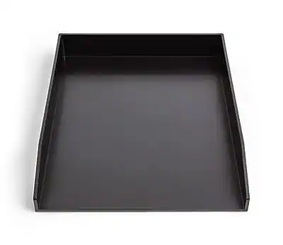 Front. TRU RED - Front Load Stackable Plastic Letter Tray, 2/Pack - Black.