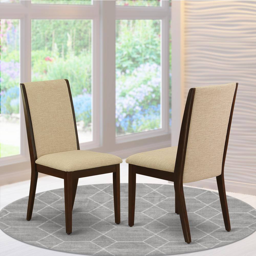 Back. East West Furniture - Parson Chairs- - Brown.