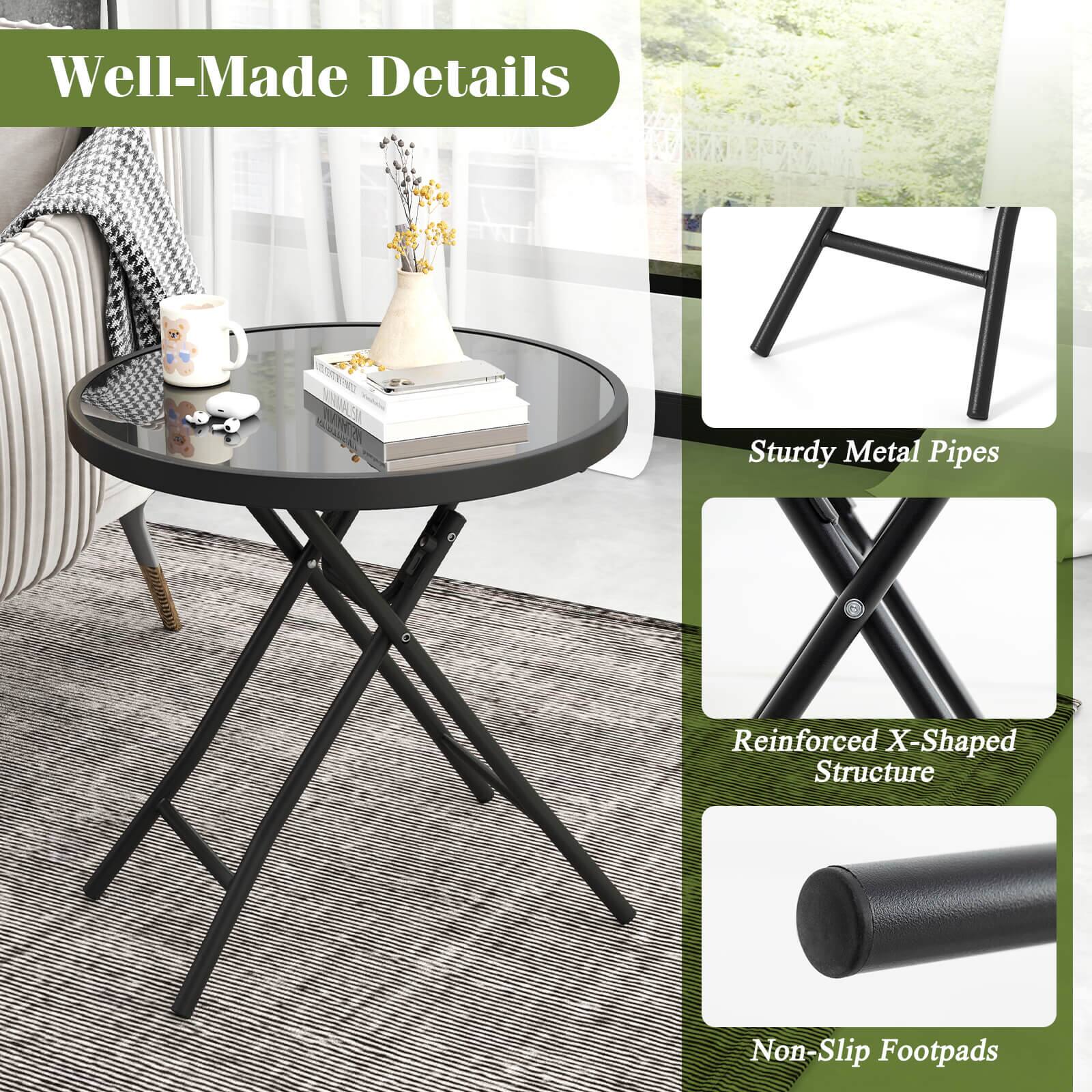 Well-Made Details - Sturdy Metal Pipes Reinforced X-Shaped Structure Non-Slip Footpads