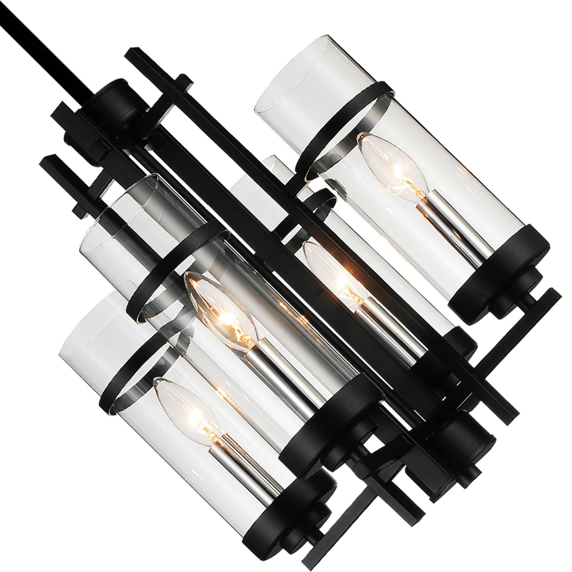 Left. CWI Lighting - Sierra 4 Light Up Mini Pendant With Black Finish - Black.
