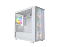 Montech - X5M Micro ATX Gaming Case, 4x120mm ARGB Fans, Glass Side, White - White