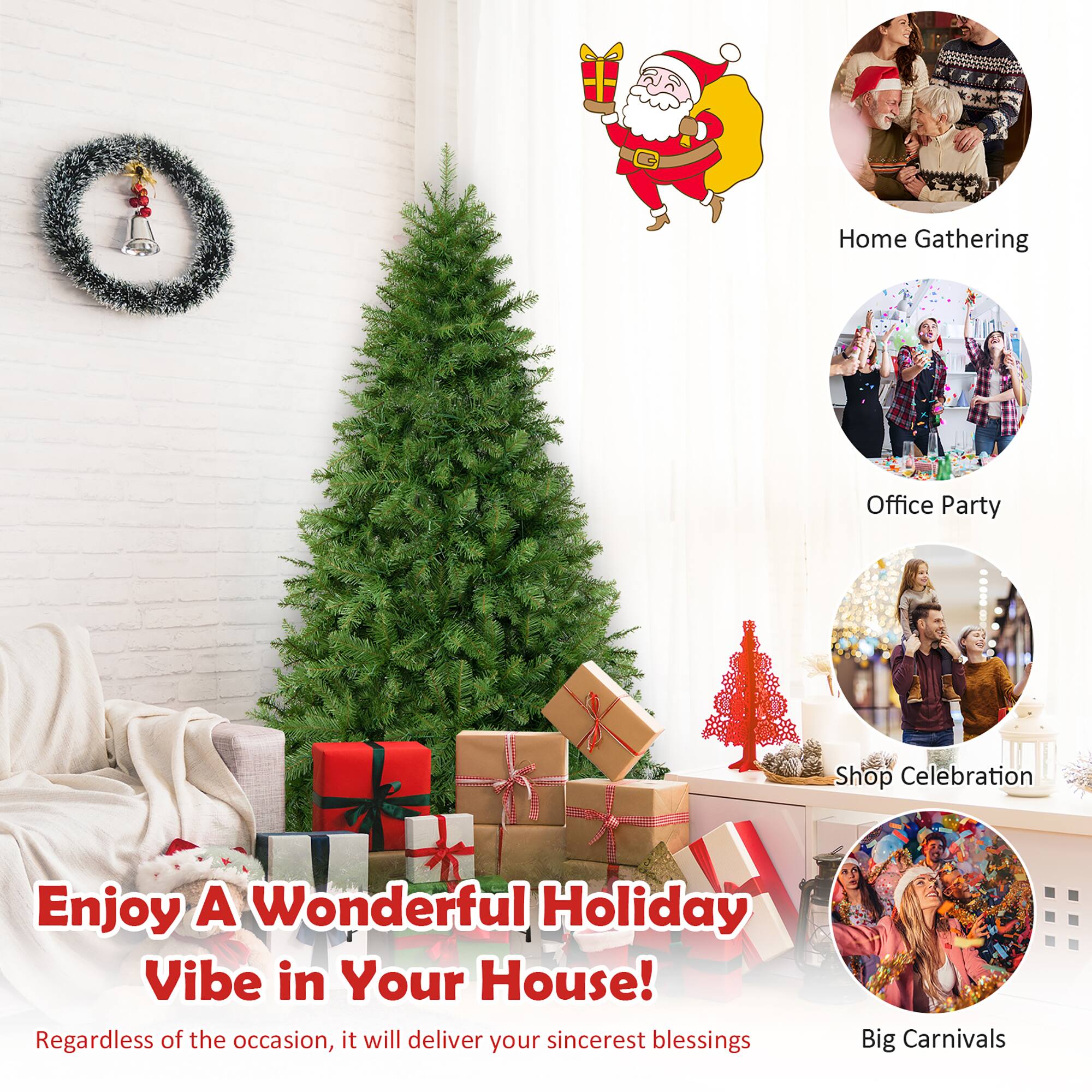 Home Gathering  
Office Party  
Shop Celebration  
Enjoy A Wonderful Holiday Vibe in Your House!  
Regardless of the occasion, it will deliver your sincerest blessings  
Big Carnivals