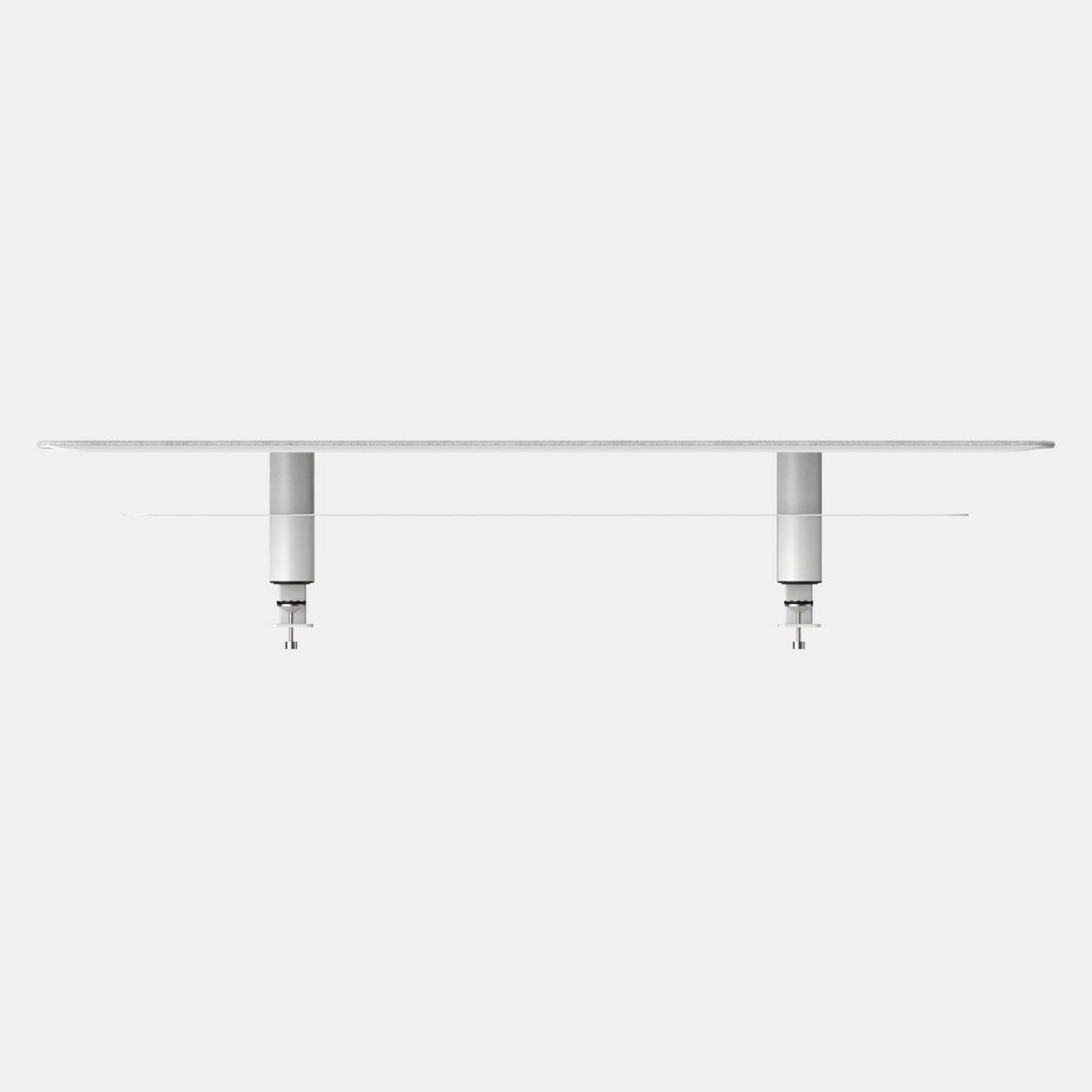 Angle. Branch Furniture - Branch Large Monitor Stand – Durable Steel Construction with Felt Liner, Hidden Storage, and Universal Clamp - White.