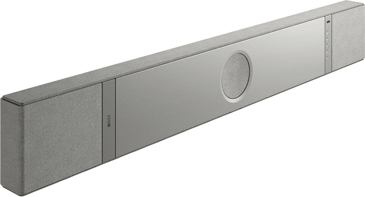Angle. KEF - XIO Soundbar - Grey.