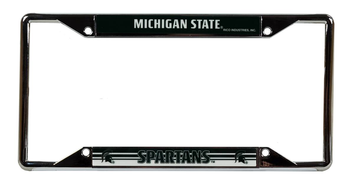Michigan State Spartans Chrome EZ View License Plate Frame