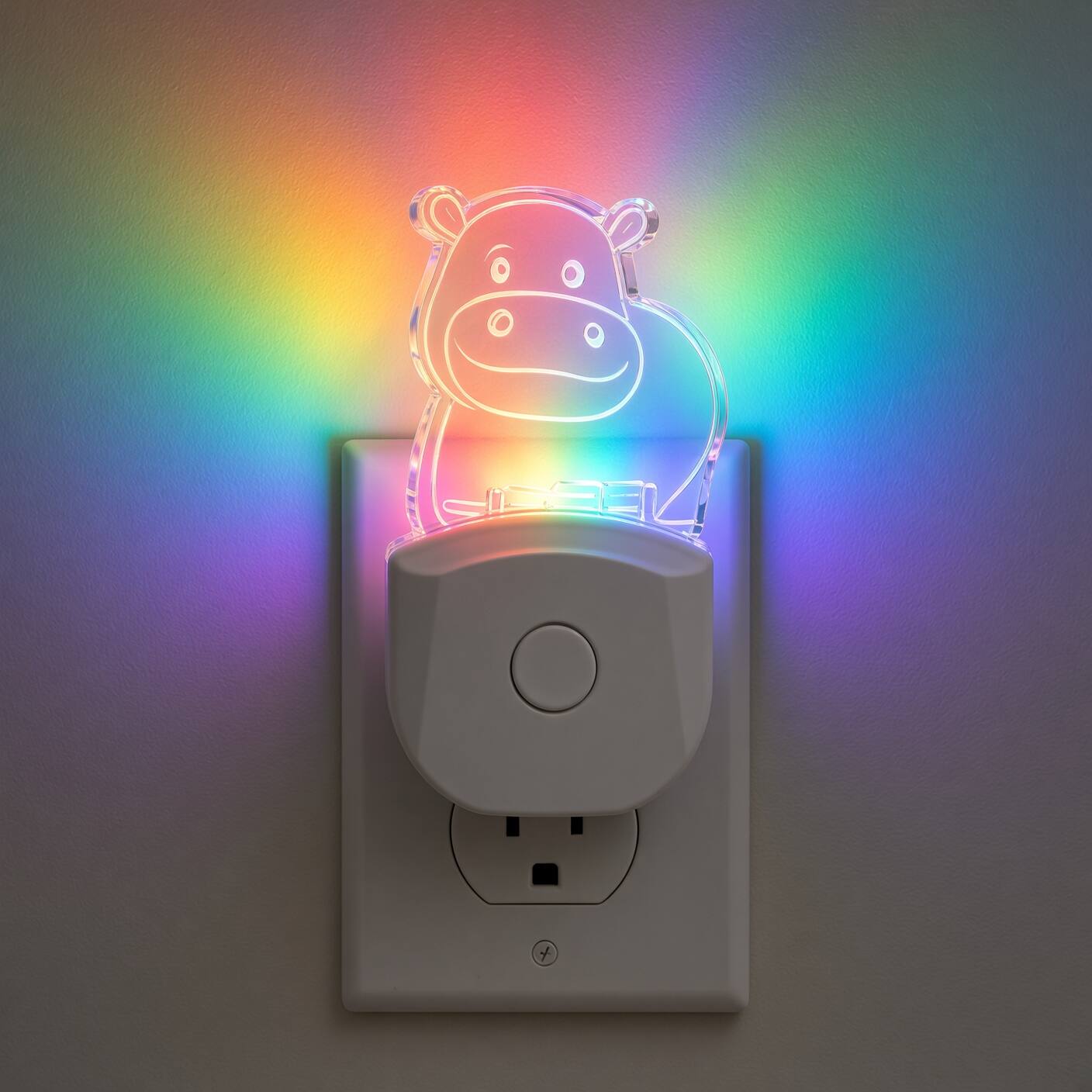 Back. MOBI - MOBI WallMate Plug-In Nightlight Safari Themed - Hippo.