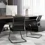 Angle. Costway - 2 PCS Office Guest Chair with Lumbar Support, Breathable Mesh Back without Wheels - Black.
