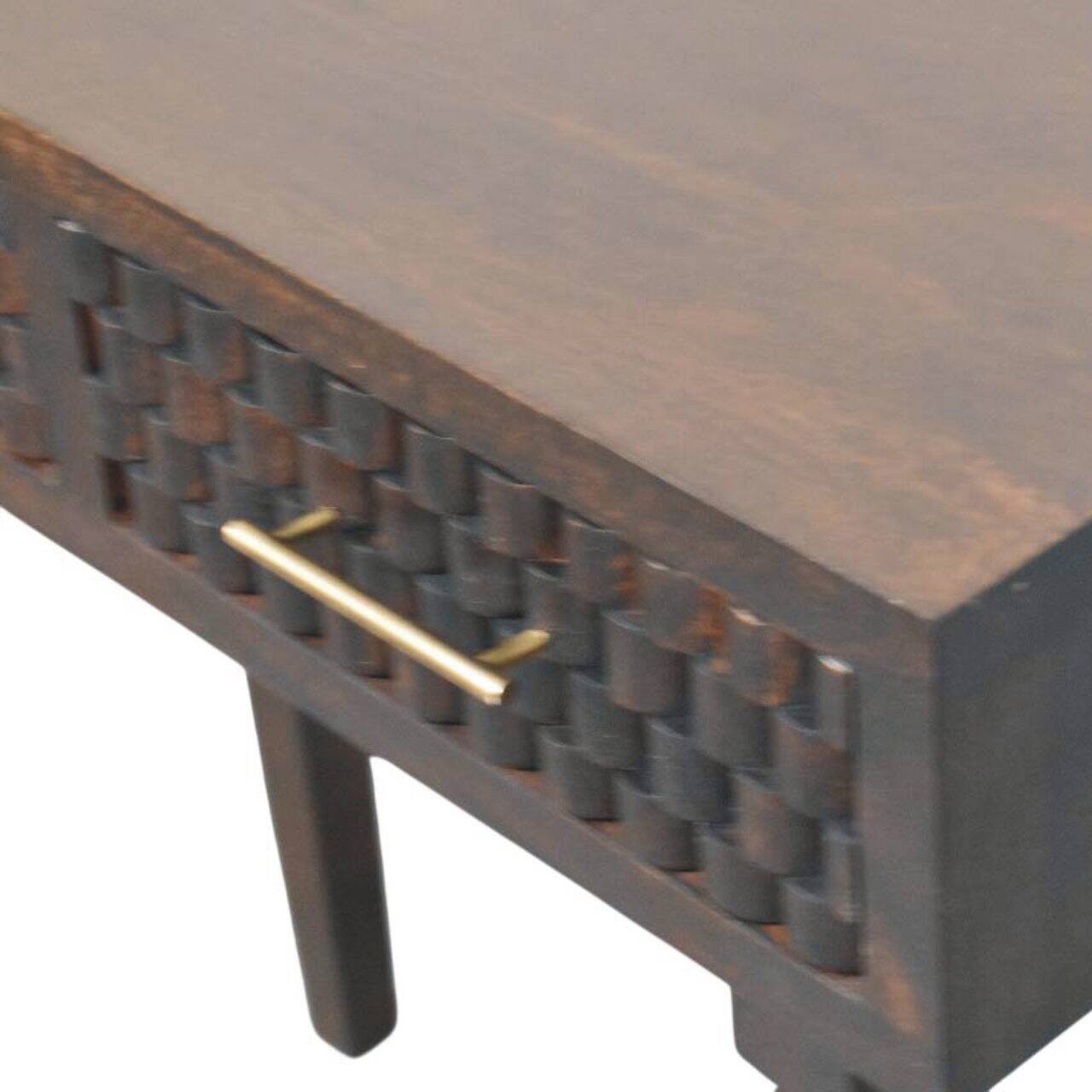 Alt View 1. Artisan Furniture - Artisan Furniture Cadiz Carved Slim Console, 2 Drawers - Brown.