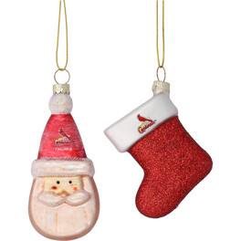 The Memory Company - Two-Pack Santa & Stocking Blown Glass Ornament Set - Multicolor