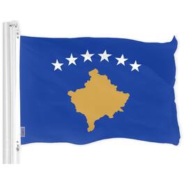 G128 - Kosovo Flag 3x5 ft 150D Polyester, Brass Grommets, Indoor/Outdoor - Assorted Colors